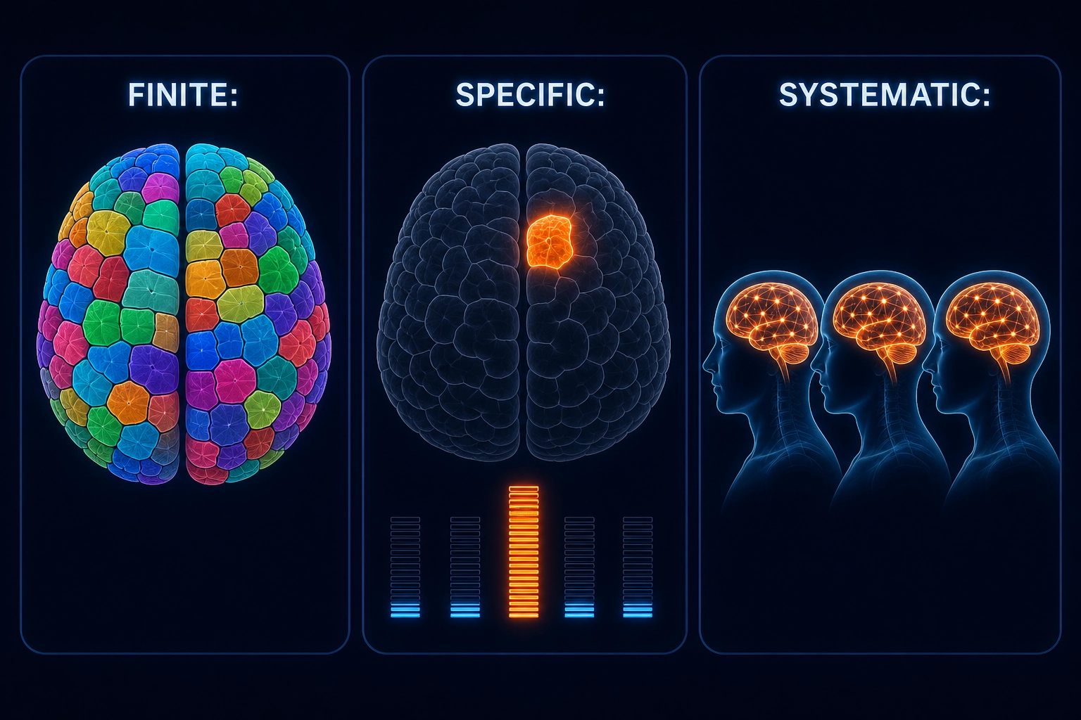 The brain's hardware makes the project possible. Three properties: Finite (10 receptor systems, ~360 cortical regions, ~50 subcortical structures - all catalogued), Specific (alter one structure, one aspect of experience changes while others stay intact), and Systematic (the same hardware in every human, producing responses that can be measured, predicted, and compared). These three properties are what separate "content engagement is mysterious" from "content engagement is tractable."